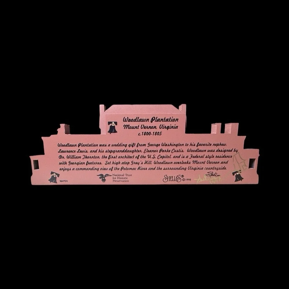 Woodlawn Plantation Mount Vernon, Virginia Shelia's Shelf Sitter 1998 SIGNED